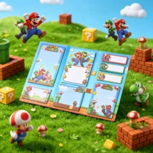 Miniso 1入-160張 Super Mario 生日兒童備忘錄日記本，Super Mario 撕頁式便利貼，生日禮物，自黏式備忘錄便箋，方便使用，適用於辦公室、學校、居家留言便箋，生日禮物撕頁式便利貼，Super Mario 角色愛好者的最佳禮物 - 橘色 - 查看 2