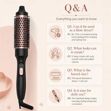 3-In-1 Electric Hair Styling Brush, Straightener, Curler And Volumizing Round Brush, Convenient Styling Tool For Smooth And Bouncy Hairstyles, Essential For Women's Travel - Black - View 11