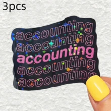 Accounting Black Background Pink Text Strong Visual Style Text Design Waterproof Vinyl Sticker - Matte Surface, Self-Adhesive Bumper Sticker, Suitable For Cars, Windows, Laptops, Trucks, Water Bottles - Multi-Purpose Design, Car Sticker - Vinyl - View 13