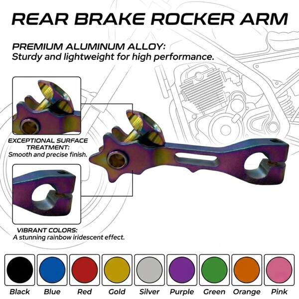 Universal CNC Aluminum Alloy Motorcycle Rear Brake Lever Arm, Adjustable Tension Rod, Suitable For SUZUKI, Dirt Bike, Scooter Modification Parts