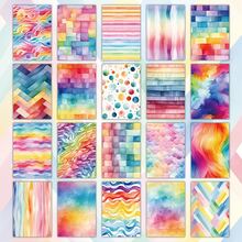 20pcs Heavy Color Watercolor Gradient Background Postcards - Junk Journal Paper, Classic Pin-Up Illustration, Collectible Decorative Painting Cards, Suitable For Scrapbooking And Handmade Crafts - View 6