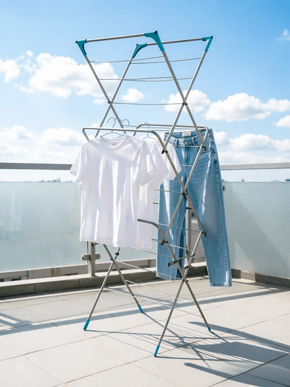 Three-Layer Foldable Drying Rack With Stable Support Frame, Multi-Rods For Large-Capacity Drying, Foldable To Save Space, Suitable For Clothes And Bed Sheets, Delivers Good Ventilation For Quick Drying - View 1