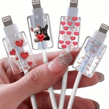 4 buah Pelindung Kabel Kucing, Kompatibel dengan Klip Penjepit Kabel Pengisi Daya Ponsel Apple iOS, Casing Pelindung, Pelindung Kabel Kucing Lucu, Hadiah untuk Teman, Hadiah Natal - MultiWarna - View 22