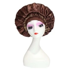 CONFLASS Bohemian Style Ruffle Double Layer Satin Sleep Bonnet, Soft Luxurious Reversible Silk Satin Hair Cap, Elastic Curly Hair Nighttime Hair Protection Cap - Multicolor - View 13