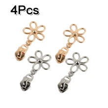1Pc/2/4Pcs Hollow Flower Shaped Metal Zipper Pulls, Multi-Color Options, Universal Zipper Accessories, Replacement Zipper Pulls For Bags And Clothing - Multicolor - View 22