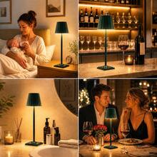 LED Smart High Brightness Desk Lamp, USB Rechargeable, Touch Control, 3-Color Light Modes, Compact Night Light, Vintage Pleated Solid Color Design, 2-In-1 Adjustable Height Lamp Base, Suitable For Bedroom, Living Room, Windowsill, Dining Room, Office, Eye-Protection Soft Light - Desk Lamp - View 6