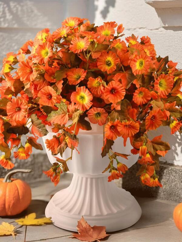 1pc Outdoor UV-Resistant Artificial Morning Glory Autumn Flower, Realistic Style, Suitable For Porch Potted Plants, Balcony, Garden, Yard, Indoor And Outdoor Decoration