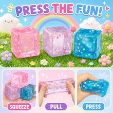 1/3pcs Squeeze Cube Toys, Sensory Toys, Squeeze Toys, Filled With Star-Shaped Glitter, Designed To Relieve Anxiety And Stress; Perfect As Birthday Gifts, Party Favors Or Classroom Rewards. - Multicolor - View 5