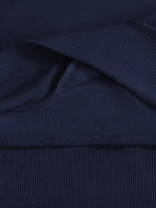 Youth Girl Digital Pattern Embroidered Half-Zip Stand Collar Sweatshirt And Pants - Royal Blue - View 6