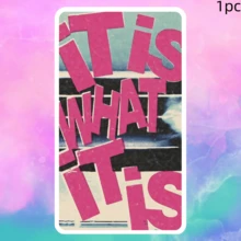 Pink Lettering IT IS WHAT IT IS, Used For Self-Consolation, Let Go Of Hesitation Waterproof Vinyl Sticker - Durable Smooth Surface, Self-Adhesive Bumper Sticker, Suitable For Cars, Windows, Laptops, Trucks, Water Bottles - Multi-Purpose Durable Design, Car Sticker - Vinyl - View 11