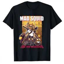 Camiseta de videojuego vintage de los 80 con diseño de pulpo, estilo anime, para hombres, tops de estilo de dibujos animados, tallas disponibles - Negro - Ver 1
