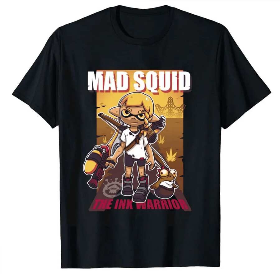 Camiseta de videojuego vintage de los 80 con diseño de pulpo, estilo anime, para hombres, tops de estilo de dibujos animados, tallas disponibles - Negro - Ver 1