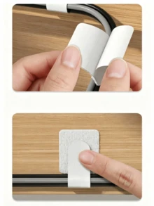 20pcs Reusable White Self-Adhesive Nylon Cable Clips, Strong Adhesive Backing Cable Management Straps, Suitable For Home, Office, Car, Workshop Wire Organization And Cable Management, Keep Cables Neat And Organized - Storage - View 3