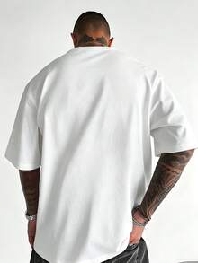 UFO Alien Double Sided Print Graphic Tee, Oversized Casual Urban Streetwear Summer Outfit For Men, Father Day Gift - 白色 - 查看 3