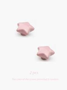 Cute Star Ceramic Nursery Drawer Knob, Single Hole Cabinet Pull Handle For Baby Dresser, Wardrobe, Closet & Changing Table Decor - Pentagram - View 9