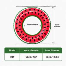 Children & Adult Watermelon Swim Ring, Inflatable Pool Float, Suitable For Women, Girls, Boys, Summer Pool, Beach, Party, Water Sports - Red - View 8