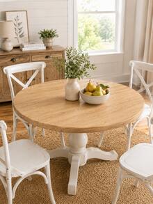1pc Natural Light Oak Wood Print Fitted Elastic Round Tablecloth - Stretchable Circular Cover For Backyard, Courtyard, Breakfast, Dinner, Garden, Patio, Home Decor, Room Decor, Casual Outdoor Dining, Spring Celebration & Family Brunch - Multicolor - View 16