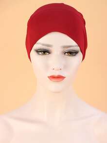 Tie-Up Headband Hat Suitable For Daily Wear - Burgundy - View 3