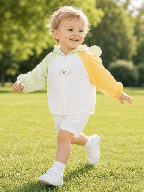 Balabala Summer Hooded Jacket, Lightweight UV Protection Outerwear With Cute Ears, Fashionable Outdoor Wear