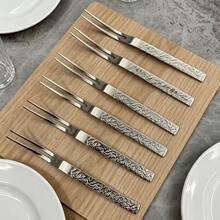 1/6/12pcs 304 Stainless Steel Fork Set, Polished Surface Tableware, Includes Small Forks And Fruit Forks, Suitable For Home, Restaurant, Kitchen, Daily Dining, Birthday Party And Holiday Gathering - Light Grey - View 10