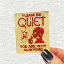Miếng dán chữ mỉa mai phong cách retro "PLEASE BE QUIET", nhãn dán trang trí tâm trạng lạnh lùng và hoài nghi - nhãn dán vinyl chống nước, bề mặt mờ bền bỉ, nhãn dán tự dính cho cản xe, phù hợp cho ô tô, cửa sổ, laptop, xe tải, bình nước - thiết kế đa năng bền bỉ, nhãn dán ô tô - Một cỡ - Xem 1