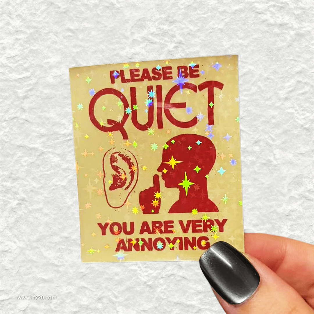 Miếng dán chữ mỉa mai phong cách retro "PLEASE BE QUIET", nhãn dán trang trí tâm trạng lạnh lùng và hoài nghi - nhãn dán vinyl chống nước, bề mặt mờ bền bỉ, nhãn dán tự dính cho cản xe, phù hợp cho ô tô, cửa sổ, laptop, xe tải, bình nước - thiết kế đa năng bền bỉ, nhãn dán ô tô - Một cỡ - Xem 1