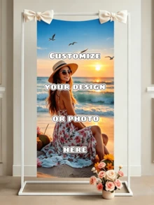 1pc Customizable Multi-Size Welcome Banner - Personalized Name/Date/Text, Event Decoration, Create Festive Atmosphere, Easy To Set Up, Durable Banner Fabric, Perfect For Weddings, Birthdays, Baby Showers And Other Occasions, Suitable For Pregnant Women - Multicolor - View 2