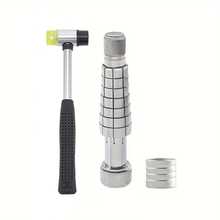 KLONKEE 2/4件組戒指擴張器 + 25mm橡膠錘，金屬戒指拉伸器尺寸調整套件，小型便攜式戒指尺寸調整與修正工具，附戒指量尺，適用於鬆脫戒指、戒指尺寸調整與造型套組 - 彩色 - 查看 14