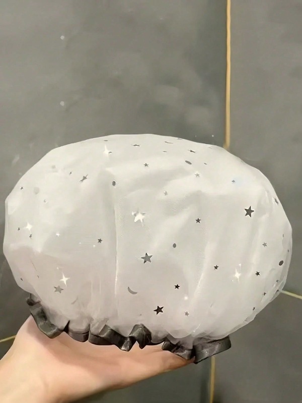 1/3pcs Extra Large Waterproof Comfortable Shower Cap, Double Layer Lightweight Design, Suitable For Women And Girls, Easy To Clean, Multi-Functional Bath Accessory, Fits All Hairstyles, Long Hair, Short Hair, Curly Hair, Reusable, Essential For Home, Travel, School, Salon, Daily Use