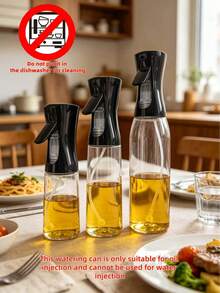 1個透明橄欖油噴霧瓶，PP材質，適用於各種液體，適合戶外燒烤、烤肉、低脂食物、沙拉、廚房、燒烤、氣炸鍋和露營，適合女孩，輕量家用燒烤噴霧器、分裝瓶、可重複填充噴霧瓶。廚房小工具、廚房配件、廚房、家居裝飾，適合父親節禮物、母親節禮物、送給朋友的禮物、送給男朋友和女朋友的禮物、送給家人的禮物、送給老師的禮物 - 透明 - 查看 2