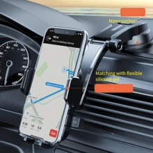 Car Phone Holder Dashboard Mount, 360 Degree Rotatable Adjustable, Equipped With Strong Suction Cup, Anti-Slip High Stability Phone Holder, Compatible With All Smartphones - Multicolor - View 2