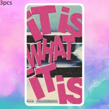 Pink Lettering IT IS WHAT IT IS, Used For Self-Consolation, Let Go Of Hesitation Waterproof Vinyl Sticker - Durable Smooth Surface, Self-Adhesive Bumper Sticker, Suitable For Cars, Windows, Laptops, Trucks, Water Bottles - Multi-Purpose Durable Design, Car Sticker - Vinyl - View 10