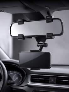 360° Rotatable Car Rearview Mirror Phone Holder Universal Smartphone Mount With Adjustable Arm, Strong Clamp, Non-Slip Grip, Suitable For 4-6.5 Inch Phones, GPS Navigation Holder, Universal Navigation Clamp - Rearview Mirror Bracket - View 4