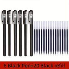 26pcs/Quick-Dry Neutral Pens, 0.5mm Fine Tip, Needle Point Pens/Black Ink - Ideal Choice For Office And Daily Use - Rectangle - View 7