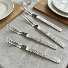 1/6/12pcs 304 Stainless Steel Fork Set, Polished Surface Tableware, Includes Small Forks And Fruit Forks, Suitable For Home, Restaurant, Kitchen, Daily Dining, Birthday Party And Holiday Gathering - Light Grey - View 3