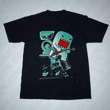 Camiseta de algodón con estampado gráfico Y2K, cuello redondo, manga corta, suelta y de estilo retro Harajuku, de moda gótica y grunge - Negro - Ver 1