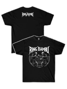 Two Skulls Facing Each Other In A Ring Symbolize The Eternal Struggle Between Life And Death With Strength And Courage. Double-Sided Men's T-Shirt - 白色 - 查看 1