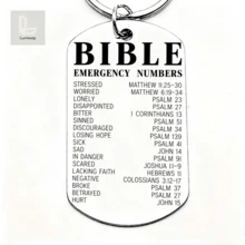 Bible Emergency Verses Stainless Steel Dog Tag Keychain, Non-Custom Engraved Scripture Car Key Bag Charm, Inspirational Religious Gift For Christian Men Women, Ideal For Baptism, Church Event, Birthday, Easter & Christmas Faith Keepsake Accessory - A - View 3