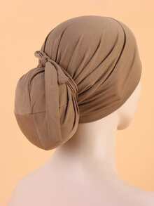 Tie-Up Headband Hat Suitable For Daily Wear - Khaki - View 4