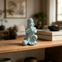 青銅色哈奴曼神像雕像，樹脂材質，居家裝飾，客廳辦公室裝飾，桌面擺飾，汽車裝飾 - 砂岩猴神 - 查看 8