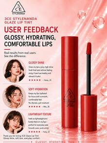 3CE Water Glow Lip Gloss #BREAK ME 5g, High Pigment, Buildable, Hydrating Without Drying, Brightens Complexion For Yellow Skin Tones - #BREAK ME - View 9
