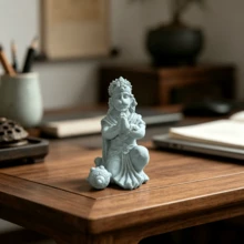 青銅色哈奴曼神像雕像，樹脂材質，居家裝飾，客廳辦公室裝飾，桌面擺飾，汽車裝飾 - 砂岩猴神 - 查看 3