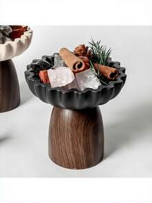 Ruffle Decorative Bowl, Modern Farmhouse Home DecorCenterpiece 6 Inches, HandCrafted Small Resin Key Bowl ForEntryway, Coffee Table, Bathroom Vanity - Multicolor - View 6