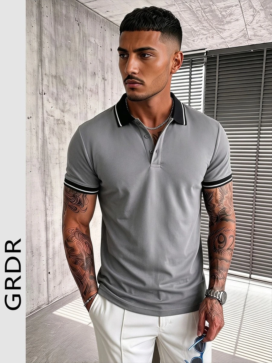 GRDR 男士时尚 Polo 短袖 T 恤 | 精致设计 | 夏季必备 | 百搭易配 | 展现您的风格