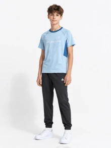 Balabala 2026 Summer Kids Short Sleeve T-Shirt + Sweatpants 2 Pieces Sports Set - Blue Tint - View 1