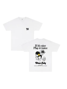 Spinning Vinyl Record With Musical Notes Represents The Love For Disco Music And The Energy Of Eternal Rhythm. Double-Sided Men's T-Shirt - 黑色 - 查看 1