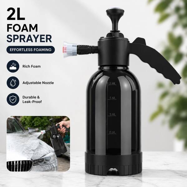 2L Hand Pump Foam Sprayer, 2 Nozzles Manual Snow Foam Cannon For Car Wash & Window Cleaning