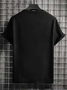 Camiseta Unisex de Manga Corta y Cuello Redondo 100% Algodón: "MI PERSONA FAVORITA ME LLAMA PAPÁ" Camiseta de Verano para Hombre con Diseño Conmovedor de Figura Paterna, Tela Suave HYXY - Negro - Ver 2