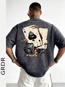 GRDR 男士时尚宽松短袖T恤 | 精致设计 | 夏季必备 | 百搭易配 | 展现你的风格 - 鉛灰色 - 查看 2