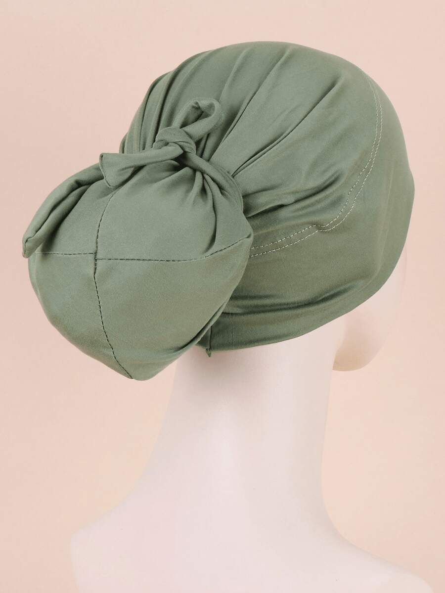 Tie-Up Headband Hat Suitable For Daily Wear - Grass Green - View 1